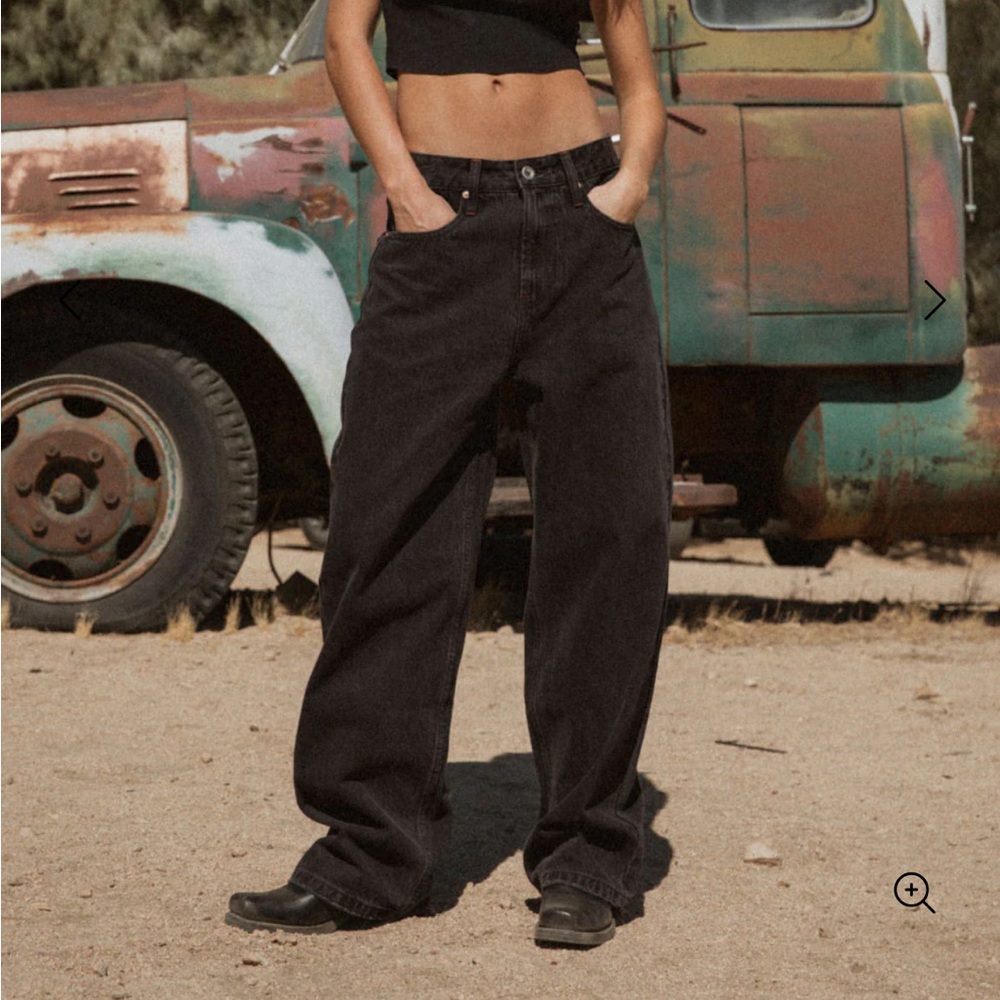 NWOT Elwood Baggy Denim Pants In Washed Black Size 32